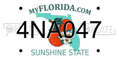 4NA047 Florida License Plate