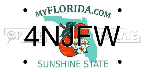 4NJFW Florida License Plate