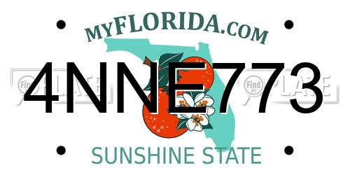4NNE773 Florida License Plate