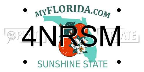 4NRSM Florida License Plate