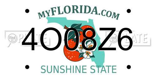 4O08Z6 Florida License Plate