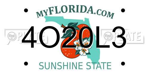 4O20L3 Florida License Plate