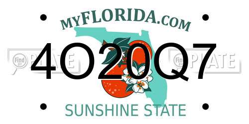 4O20Q7 Florida License Plate