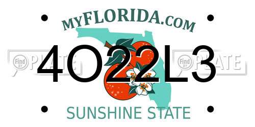 4O22L3 Florida License Plate