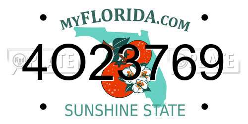 4O23769 Florida License Plate