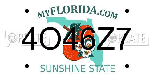 4O46Z7 Florida License Plate