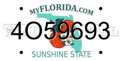 4O59693 Florida License Plate