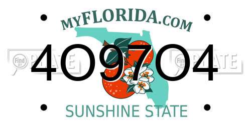 4O97O4 Florida License Plate