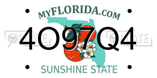 4O97Q4 Florida License Plate