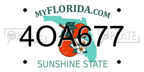 4OA677 Florida License Plate