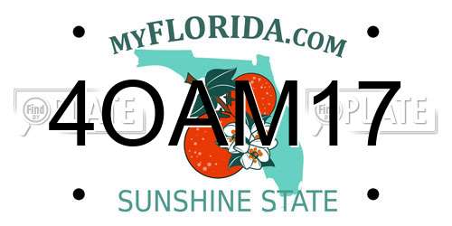 4OAM17 Florida License Plate