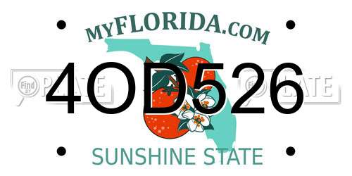 4OD526 Florida License Plate