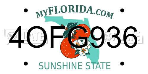 4OFG936 Florida License Plate