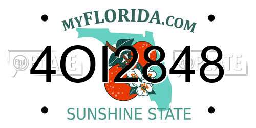 4OI2848 Florida License Plate