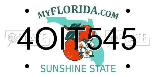 4OIT545 Florida License Plate