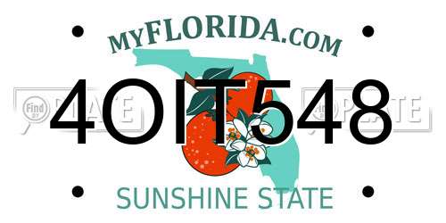 4OIT548 Florida License Plate
