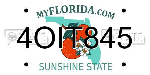 4OIT845 Florida License Plate