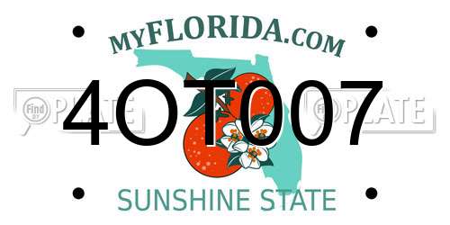 4OT007 Florida License Plate