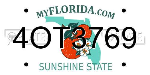 4OT3769 Florida License Plate