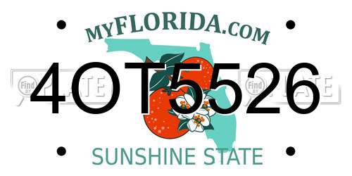 4OT5526 Florida License Plate
