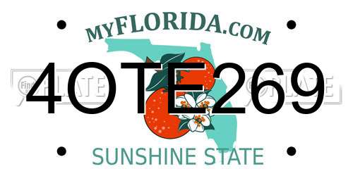 4OTE269 Florida License Plate