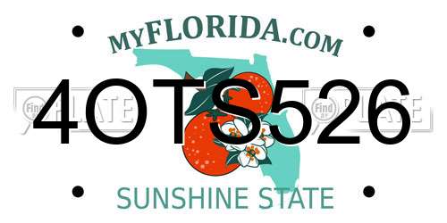 4OTS526 Florida License Plate