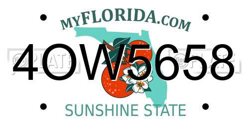 4OW5658 Florida License Plate