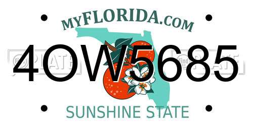 4OW5685 Florida License Plate