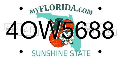 4OW5688 Florida License Plate
