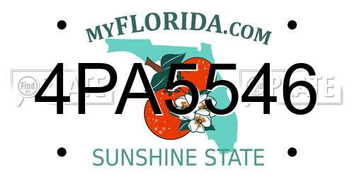 4PA5546 Florida License Plate