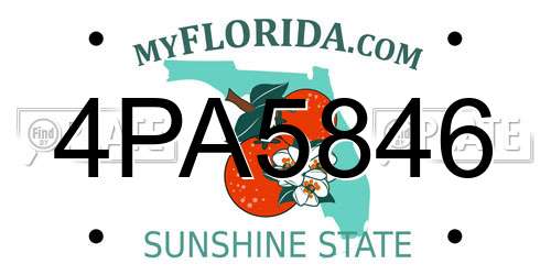 4PA5846 Florida License Plate