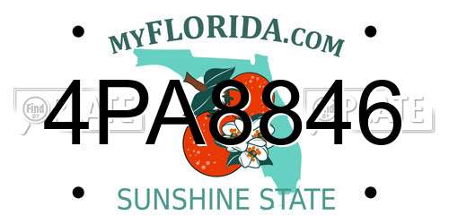 4PA8846 Florida License Plate
