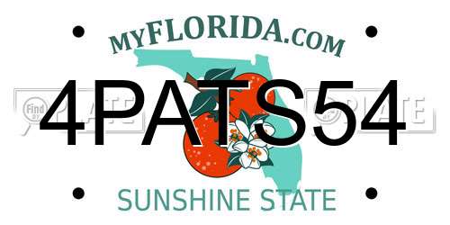 4PATS54 Florida License Plate