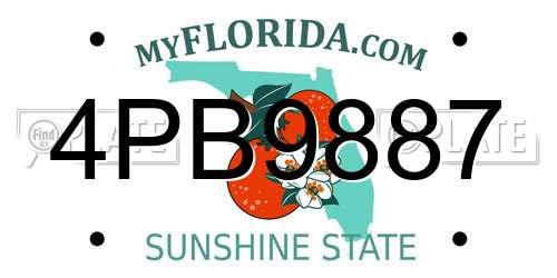 4PB9887 Florida License Plate