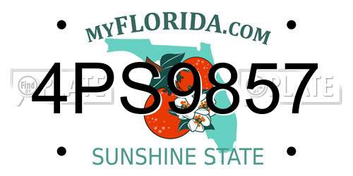 4PS9857 Florida License Plate