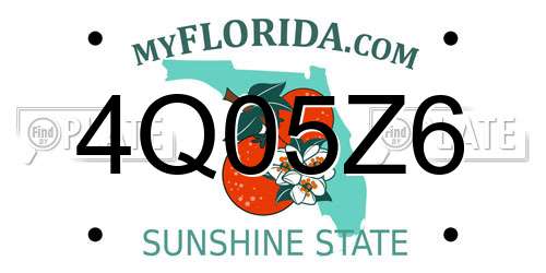 4Q05Z6 Florida License Plate
