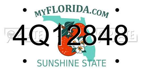 4Q12848 Florida License Plate