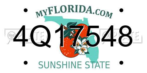 4Q17548 Florida License Plate