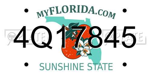 4Q17845 Florida License Plate