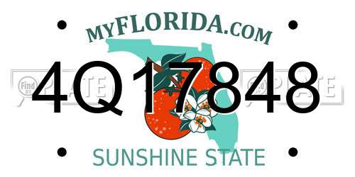 4Q17848 Florida License Plate