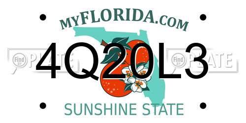 4Q20L3 Florida License Plate