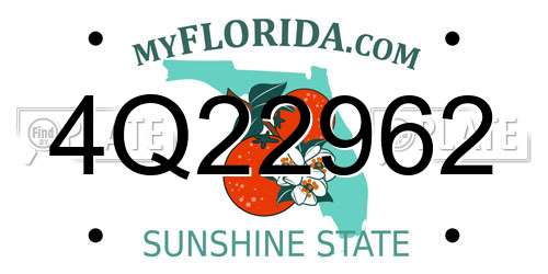 4Q22962 Florida License Plate