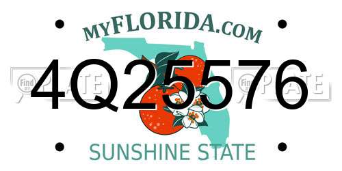 4Q25576 Florida License Plate