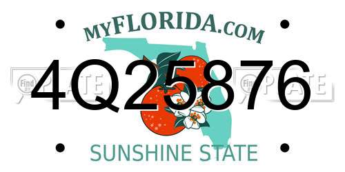 4Q25876 Florida License Plate