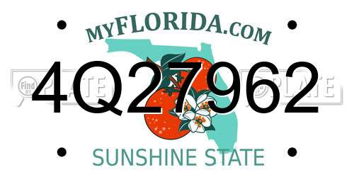 4Q27962 Florida License Plate