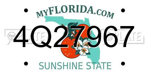 4Q27967 Florida License Plate
