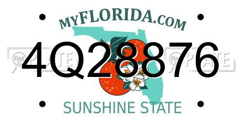 4Q28876 Florida License Plate