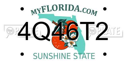 4Q46T2 Florida License Plate