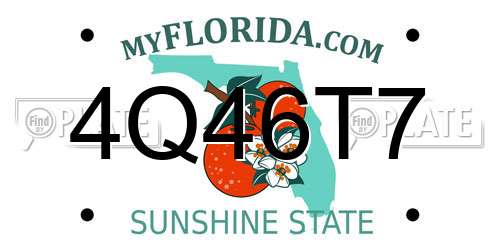 4Q46T7 Florida License Plate