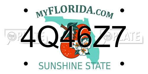 4Q46Z7 Florida License Plate